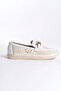 Layla Laceless Orthopedic Comfortable Sole Flower Patterned Women's Ballerina Shoes Ckt - White - 6