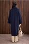 Collar Detailed Coat Dark Navy Blue - 6