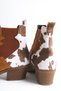 Women's Boots Western Cowboy Tan Color Elastic Embroidery Detailed Agatha - 4