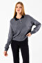 Women's Polo Neck Button Detailed Knitwear Sweater Anthracite - 25K 2546 - 3