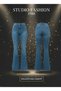 Women's Acıkahve High Waist Flexible Flared Jean Trousers - 5