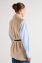Women's Stone Belted Lined Fur Vest 30094 - 5