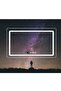 Multifunctional Horizontal Smart Mirror Frameless LED Light Sensor Touch Defog Time Temp 60x80cm - 5