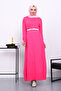 Fuchsia Crew Neck Knit Dress