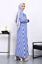 Cobalt Blue Striped Knitwear Dress - 4