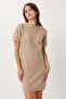 Wool Blend Basic Knitwear Dress Lan0084 Beige - 2