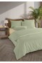 Chic 100% Cotton Ranforce Akay Green Yarn-Dyed Duvet Cover Set Single Size - 160X220 cm