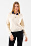 Women's Polo Neck Button Detailed Knitwear Sweater Stone - 25K 2546 - 3