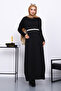 Black Crew Neck Knitwear Dress