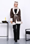 Brown Fur Detailed Belted Leather Trench Coat - 2
