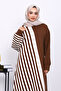 Brown Striped Knitwear Dress - 3