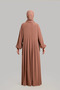 Tie-Up Pleated Dress - Yavruağzı - 5