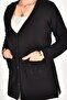 Classic Knitted Jacket with Steel Mesh Stone Accessories - 2