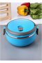 Three-Layer Lunch Box Blue Premium Portable Lunch Box - 2