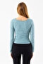 Women's Asymmetrical Collar Shoulder Accessory Detailed Bodysuit Green - 26100 - 4