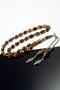 Double Tassel Marbled Brown Powder Amber Prayer Beads - 2