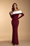 Body-Hugging Carmen Collar Long Evening Dress
