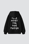 Need Money for Fake Friends Printed Oversized Unisex Black Hoodie - 2