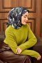 وشاح حرير تويلي بنمط أرجواني غامق-زمردي 90x90 - 6