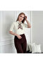 Scarf Knitwear Short Sleeve Blouse - 2