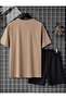Men's Linear Pattern Shorts Set - 2