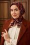 وشاح حريري من التويل باللون الأزرق الداكن مع نمط نحاسي 90x90 - 3