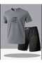 Men's Linear Pattern Shorts Set