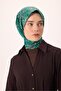 Thin Cotton Soft Scarf Petrol Green-Patina Patterned Non-Slip Textured Tok Duruşlu 90X90 - 6
