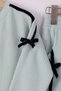 Girl's Ribbon Detailed Corded Fabric Fleece Set - 4