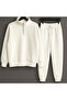 Unisex Mock Neck Half Zipper Sweatshirt Tracksuit Set
