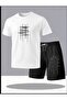 Men's Linear Pattern Shorts Set