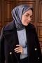 Twill Silk Scarf Petrol Blue–Baby Blue Patterned Tok Duruşlu 90X90 - 2