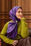 Twill Silk Scarf Purple-Smoked Gray Gradient Non-Slip Buckle 90X90 - 4