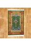 Classic/Authentic Patterned Persian Silk Prayer Rug Green