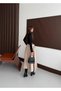Buketli̇ Women's Skirt Yellow Button Detailing Gabardine Fabric Top Part Knitted Fabric Polo Neck Belted Long Skirt - 6