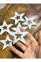 6 Pieces Felt Star Set Arma 8X8 cm White - 2
