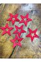 8X8 cm 6 Piece Felt Star Set Red