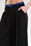 Women's Detachable Satin Belt Detailed Front Pleated Design Trousers - 8
