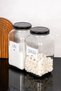 Set of 2 3 Liter Jars Set of 3000 ml Glass Jars with Metal Lid and Flour Sugar Labels - 5