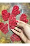 6 Pieces Red Gloves Felt Embroidery 7X5 cm - 4