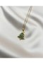 Pine Tree Design Charm Tarnish-Free Gold Color Steel Necklace - Women's Jewelry - 4