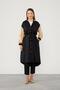Black-Camel Hooded Trench Coat with Embroidered Sleeves