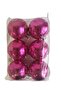 Christmas Ball Ornament Fuchsia 6cm Set of 6 Shiny - 3