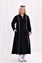 Plus Size Striped Detail Polo Neck Dress