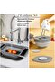 Set of 2 Large Collapsible and Adjustable Accordion Strainers and Collapsible Mixer Mixing Bowl Set