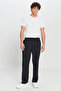 Men's Black Cotton Baggy Fit Relaxed Fit Tie-Waist Side Pocket Knitted Sweatpants - 3