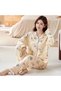 Women's Pajama Floral Pattern Lounge Wear Girl's Two Pieces Soft Pajama Set - 5
