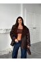 Brown Laminated Buttoned Leather Coat - 2