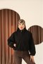Black Women's New Season Winter Mock Neck Short Coat.1184 - 4