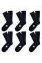 Winter Black Thick Soft Textured Seamless Cotton Thermal Long Terry Socks 6 Pairs - 2
